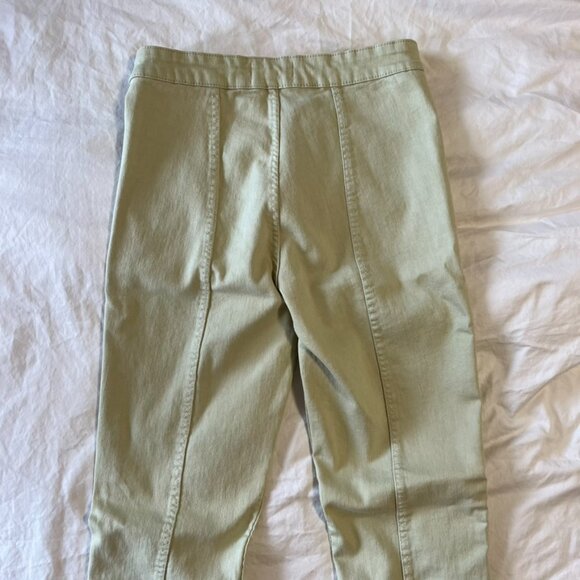 ZARA SPLIT HEM HIGH WAISTED SKINNY JEANS GREEN - Picture 4 of 6